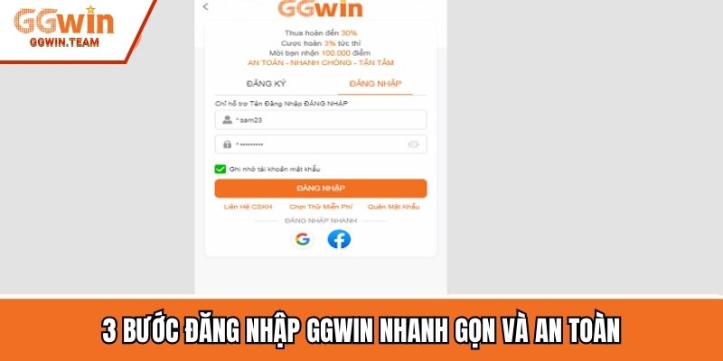 3 bước đăng nhập GGWIN nhanh gọn và an toàn